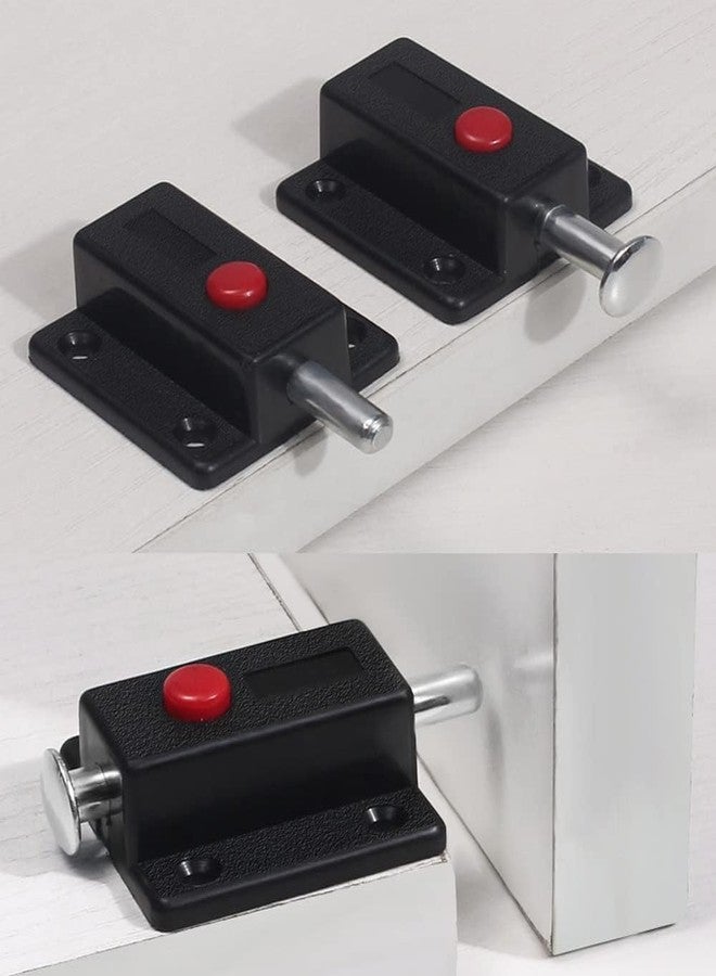 Valajogi 10 Pcs Automatic Spring Loaded Door Latch Lock ABS Plastic Push Security Bolt for Windows Cabinets Drawers Kitchen Furniture Sliding Locks Home Safety & Window Cabinet Drawer (Black) - Image 5